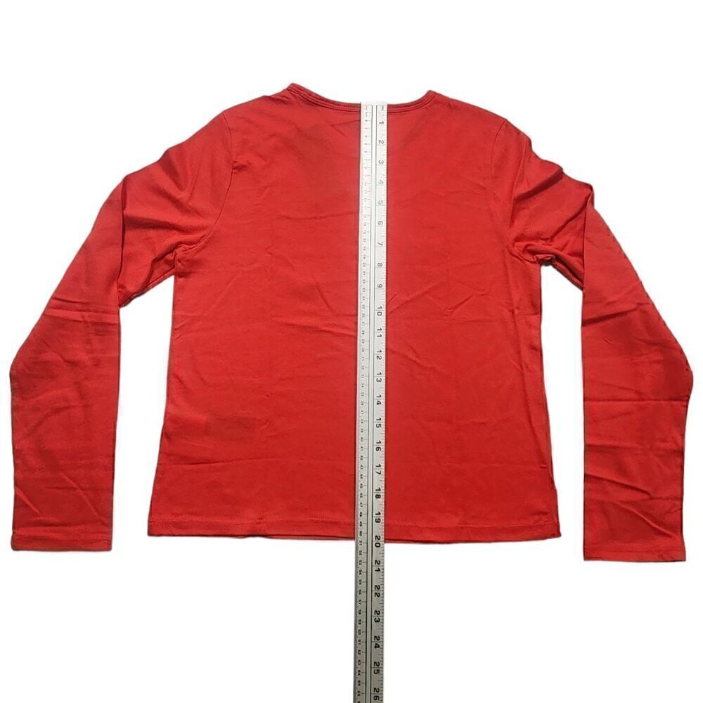 Tommy Hilfiger Girls Long Sleeve Top Shirt Logo Graphic‎ Red Size XL - Picture 5 of 8